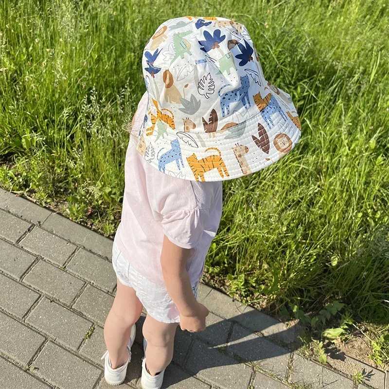 Caps Hats Summer baby sun hat fashionable beach sun hat for girls cartoon animal autumn boy fisherman hat outdoor UV bucket hat for children H241223