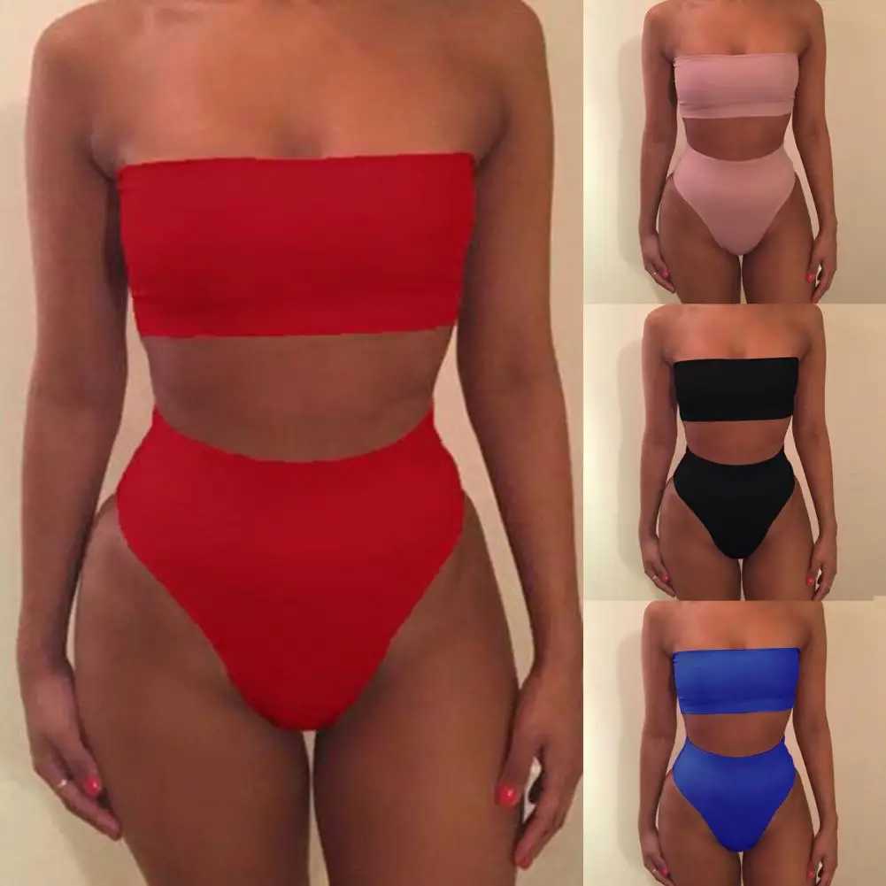 Bikini Set Great Strapless Summer Lady Swimsuit Beachwear Women Suimwear Sleeveelss Bathing Suit for Water SportsXJ241223