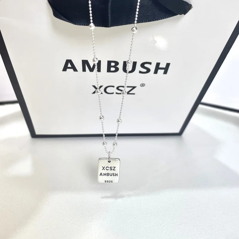 Xichuan Shizi 999 Love Necklace Pure Silver Small Silver Block Pendant niche high-end collarbone chain neck chain for 241220