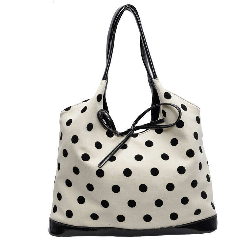 New butterfly bow polka dot large for fashion commuting, underarm tote bag, versatile, high-end texture women's bag