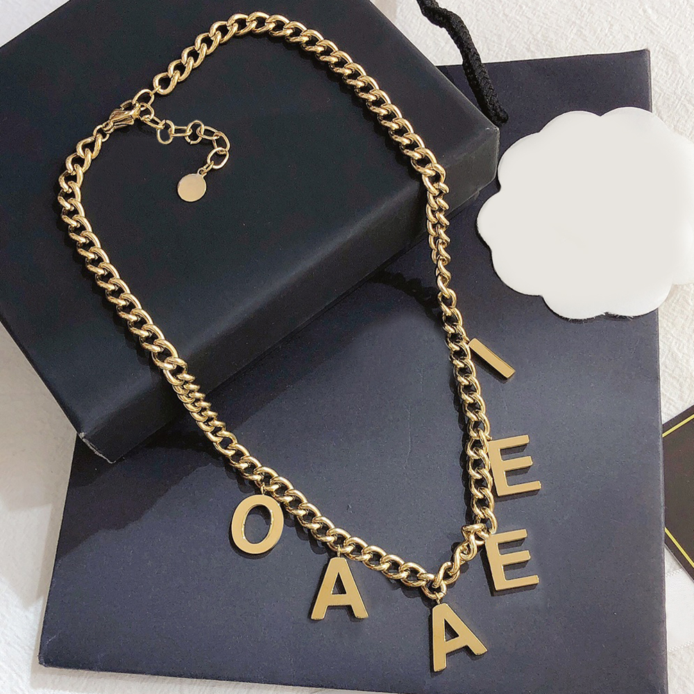 Fashion Necklace Letter Pendants Women Charm Necklaces Highly Quality Choker Chains Jewelry Stainless Steel Girls Gift Wedding Jewelry