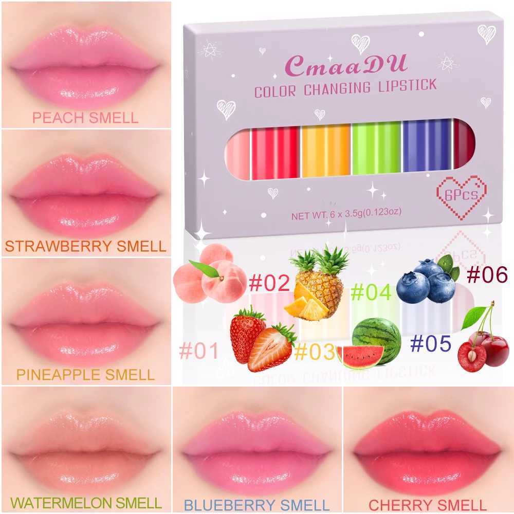 CmaaDU6 Color Fruit Monochrome lipstick PH Change Queen Mood Lasting Color Change Dark lipstick SetW241223