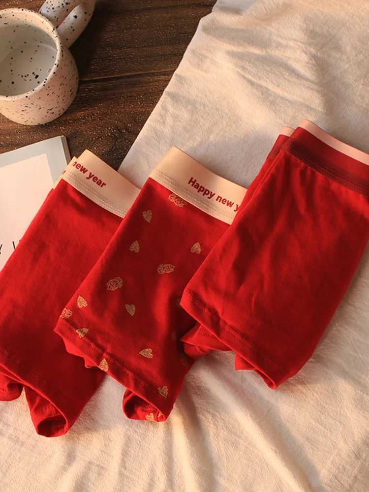 Mens boxing underwear cotton underwear sexy red dress mens breathable luggage U-shaped convertible mens comfortable underwear 45-00KG W241223