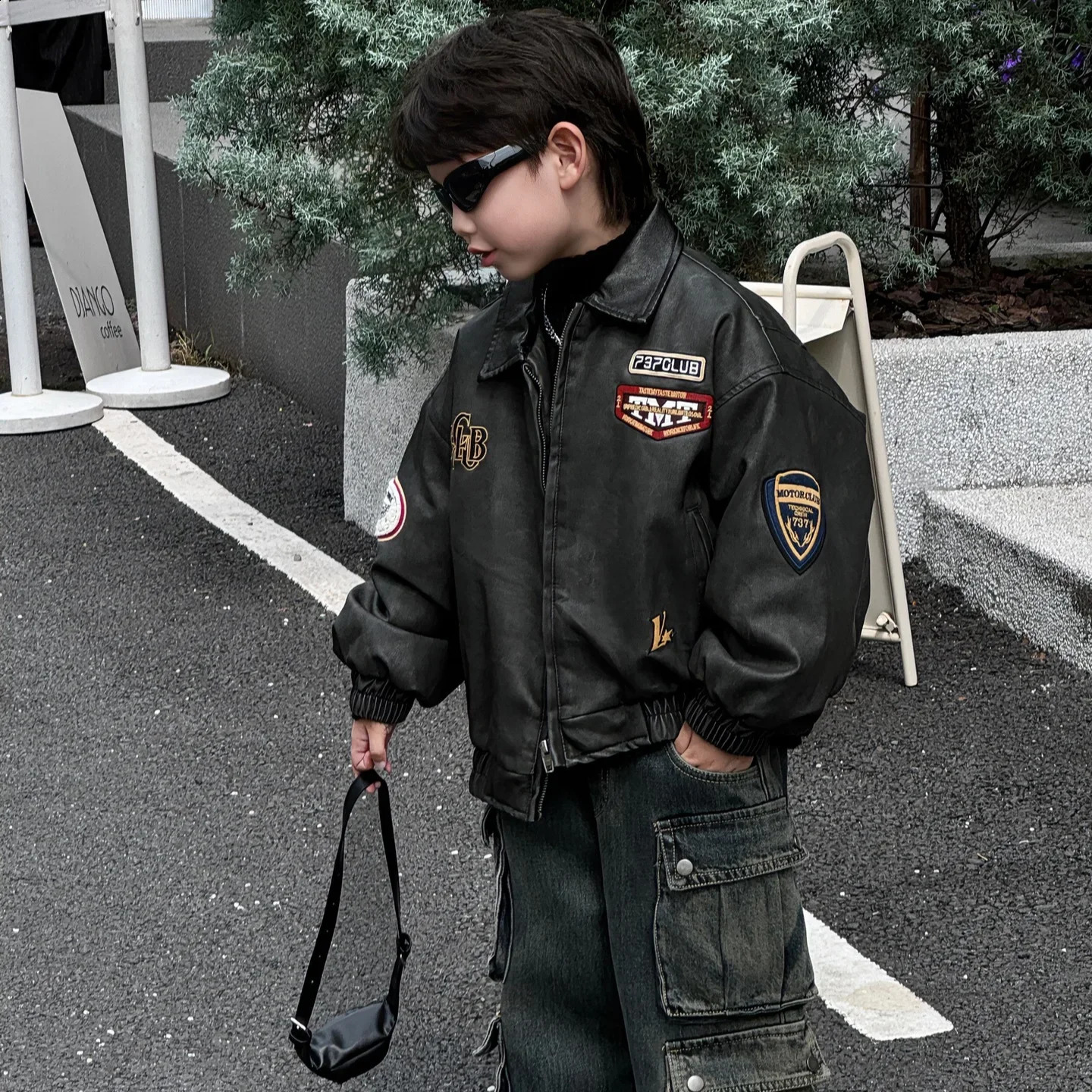 Children Clothing American Style Retro Personality All Match Jacket Winter Boys Handsome Fashion Thickened Jacket 241223