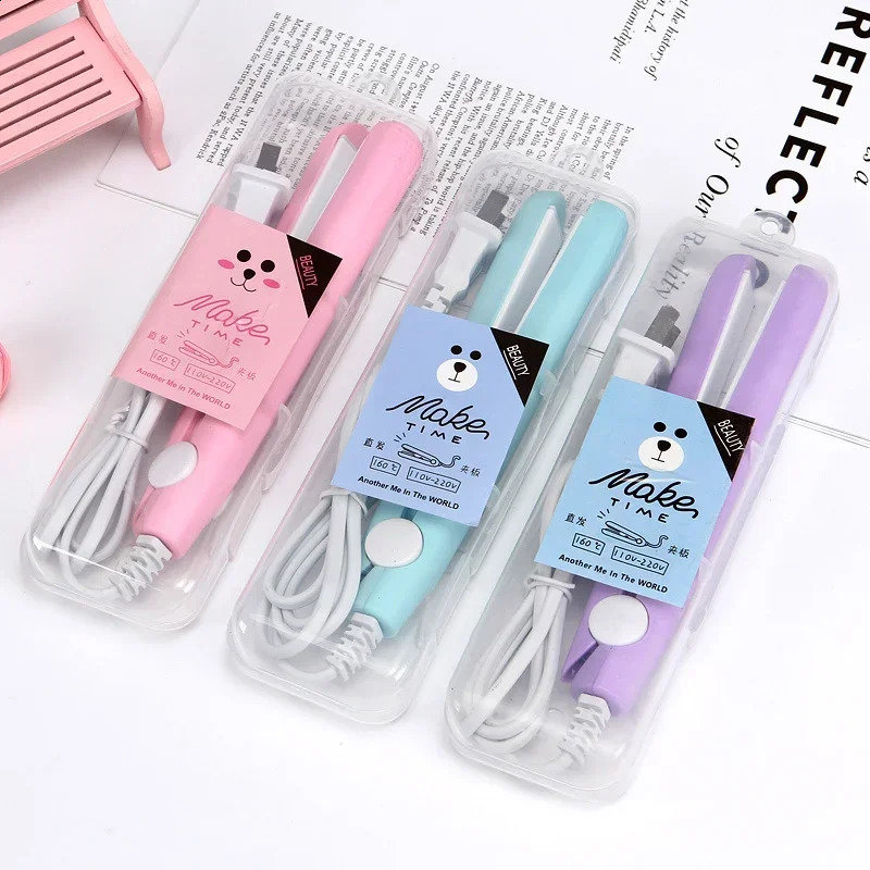 1PC Curling Iron Mini Hair Iron Pink Corrugated Plate Electric Curling Iron Hair Art Styling Tools 241223