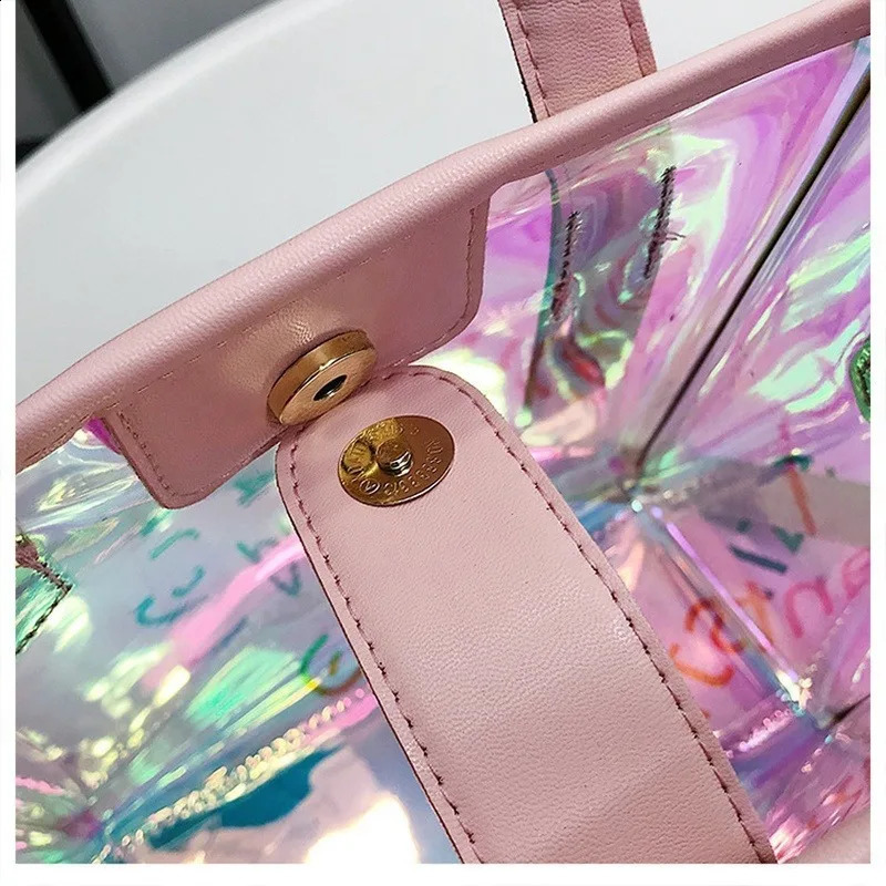 Women Transparent Laser Bag Shopper PVC Crossbody Shoulder Bag Handbag Bags for Women 241223