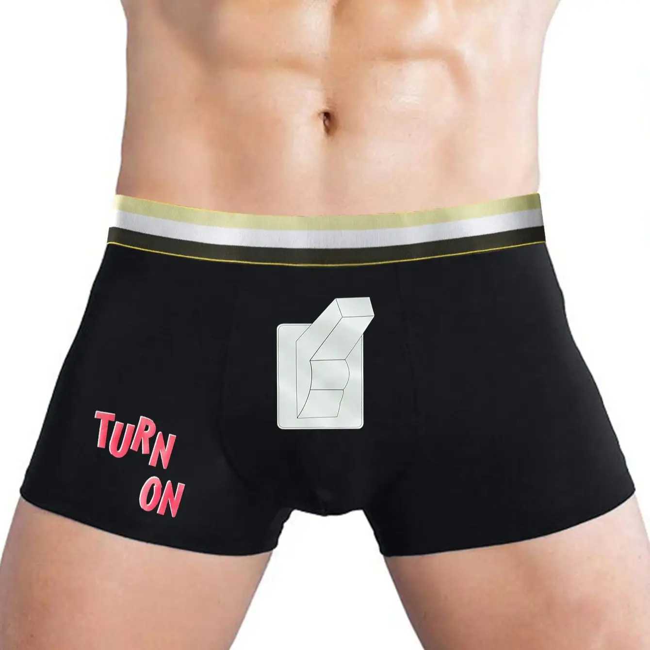 Mens sexy underwear and Rub Me hot stuff printed underwear breathable boxer shorts W241223