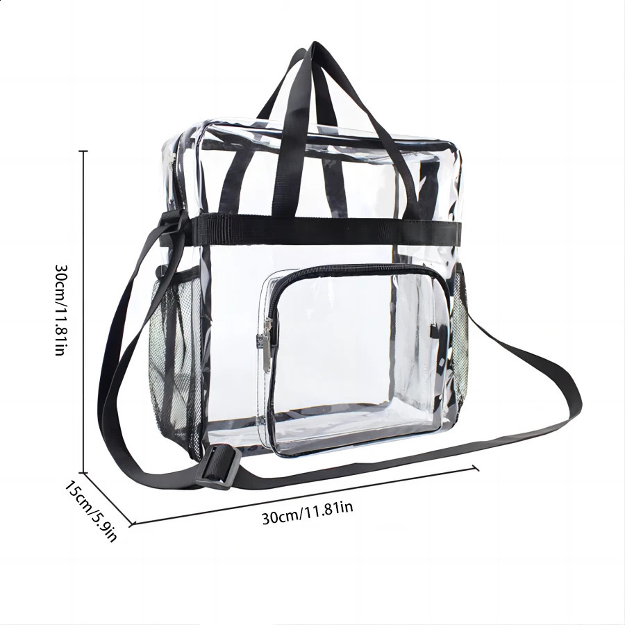 Large Capacity Transparent Tote Travel Bag Transparent Lunch Bag for Men and Women Suitable for Work Travel Holiday Sports 241223