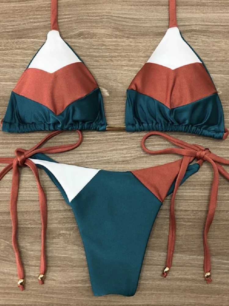 2023 Sexy Bikini Multicolor Swimsuit Women Swimwear Push Up Ribbed Bikini Set Brazilian Bathing Suit Beach Wear Bather BiquiniXJ241223