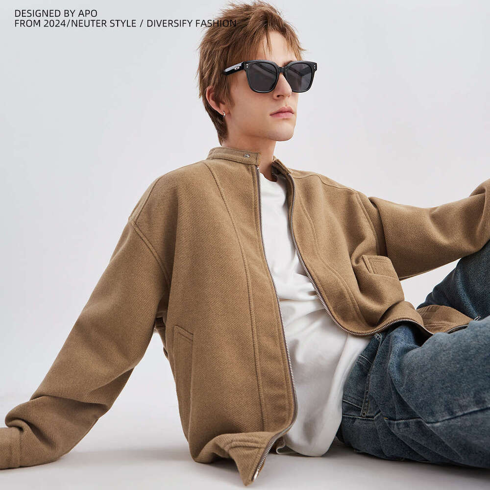 Wear | Men's Woolen Coat Autumn/Winter New Style High end Trendy Versatile Loose Zipper Casual Jacket
