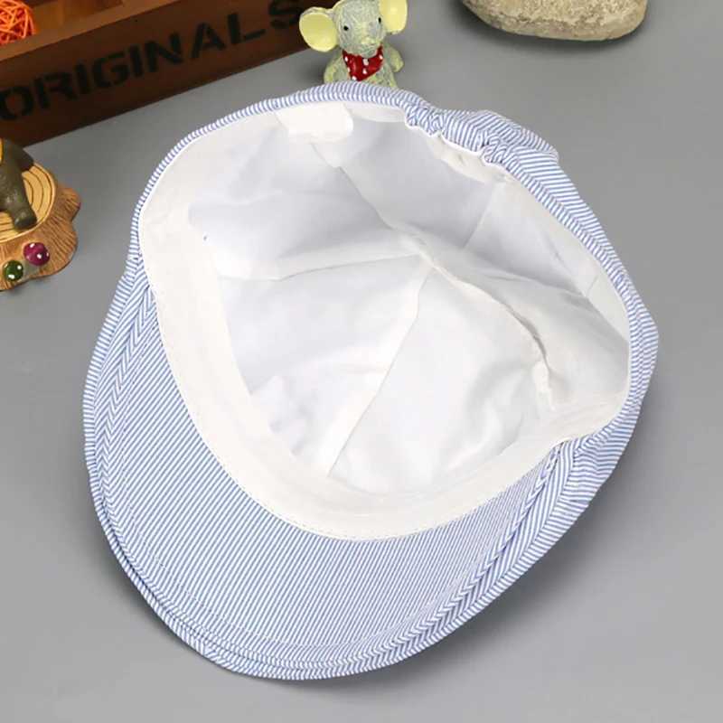 Caps Hats Cute striped childrens baby beret cotton baby boy and girl hat baby beret childrens Beni hat summer sun baseball cap H241223