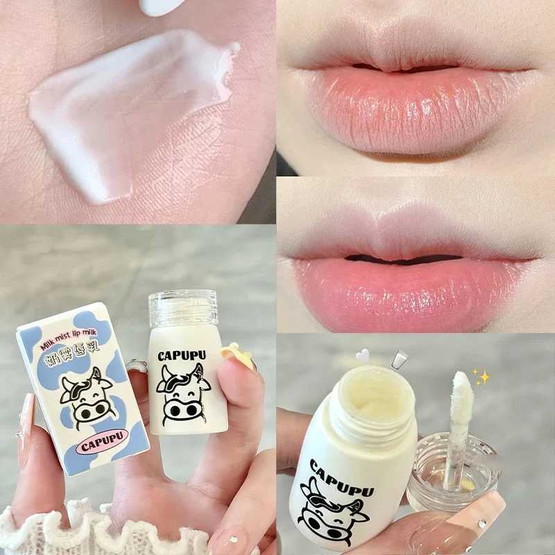 Natural Milk Flavor Lip Balm Milk Cream Moisturizing Non-stick Lip Tint Lip Oil Clear Hydrating Plumping Korean Lips Care MakeupXJ241223