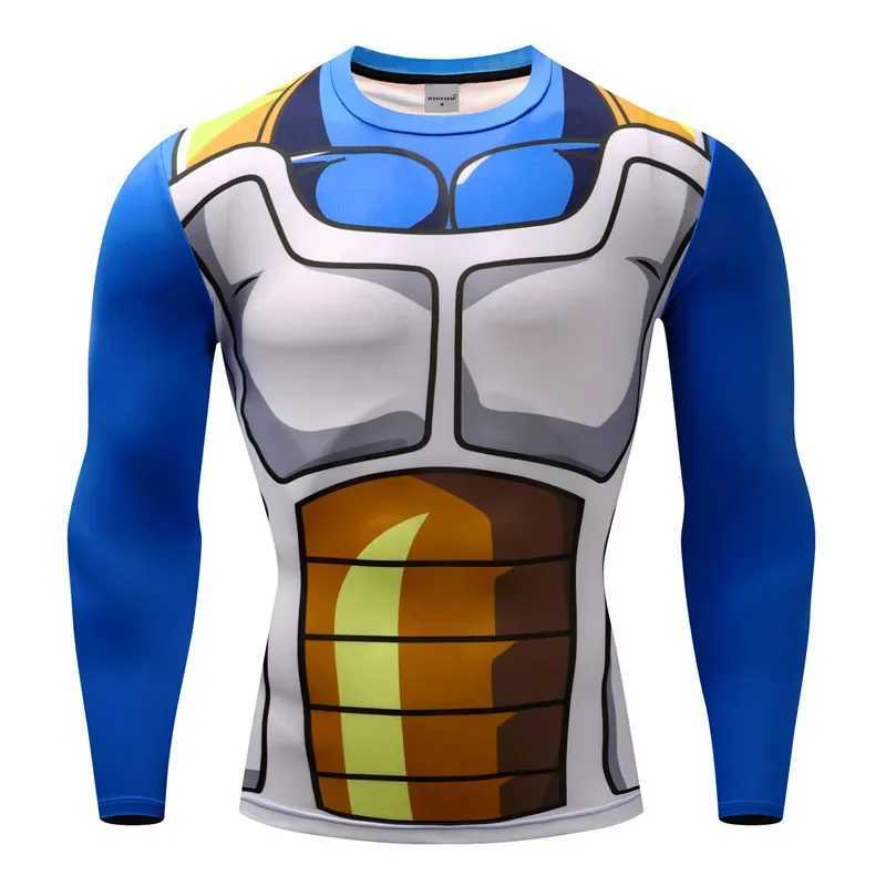New Arrival Animated Vegeta cosplay 3D printed long sleeved T-shirt mens spring and autumn casual sports trend lightweight breathable top Z241223