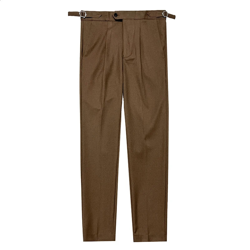 2024 High Quality Neapolitan Suit Pants for Men Vintage High Waist Business Casual Mens Dress Pantspantalon Homme Luxe29-36 241223