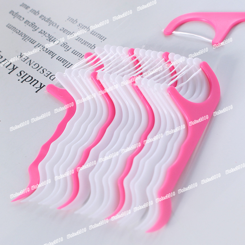 25pcs/set Plastic Toothpick Cotton Floss Toothpick Stick For Oral Health Table Accessories Tool
