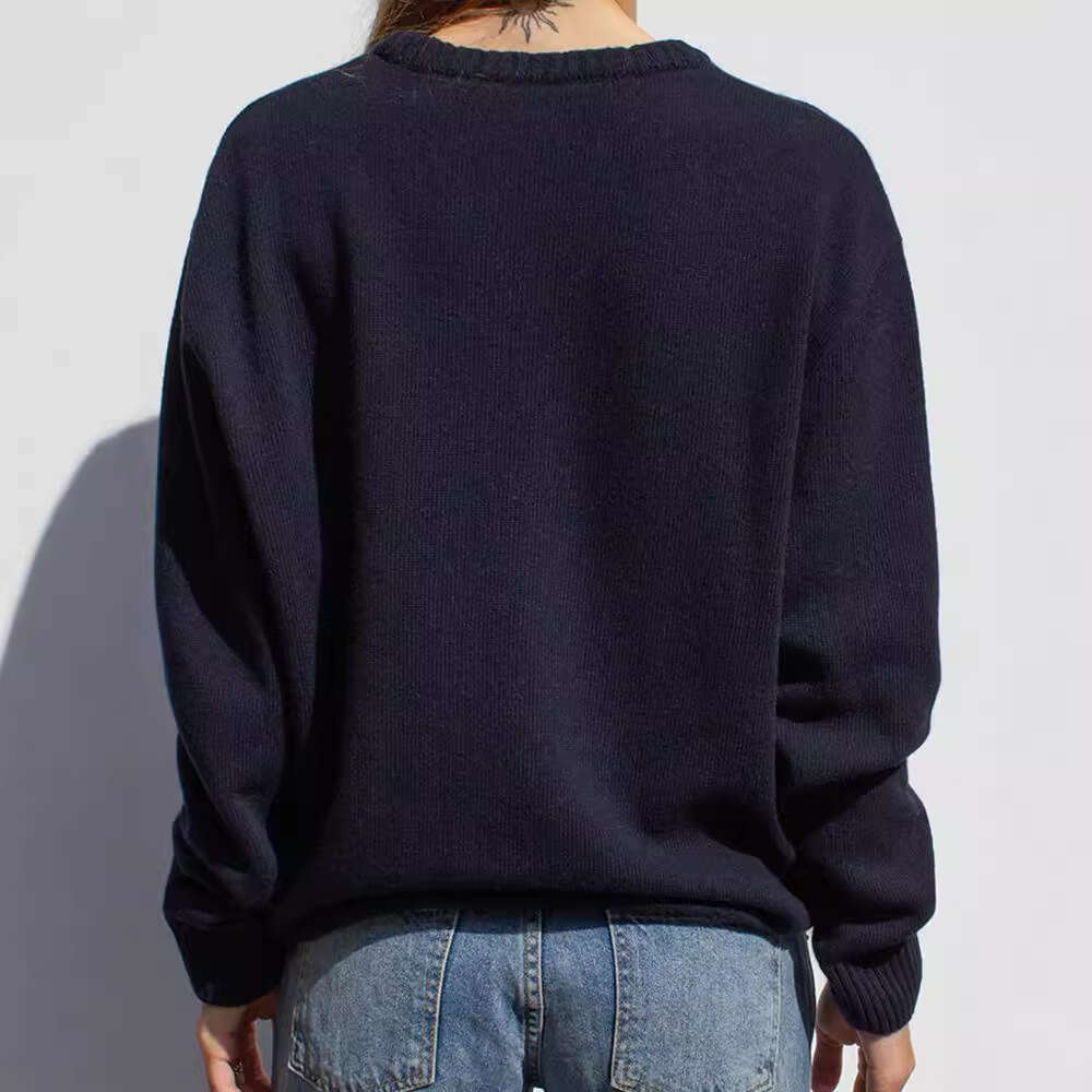 Autumn Winter Loose Large Size Jacquard Warm Hoodie Sweater for Men and Women