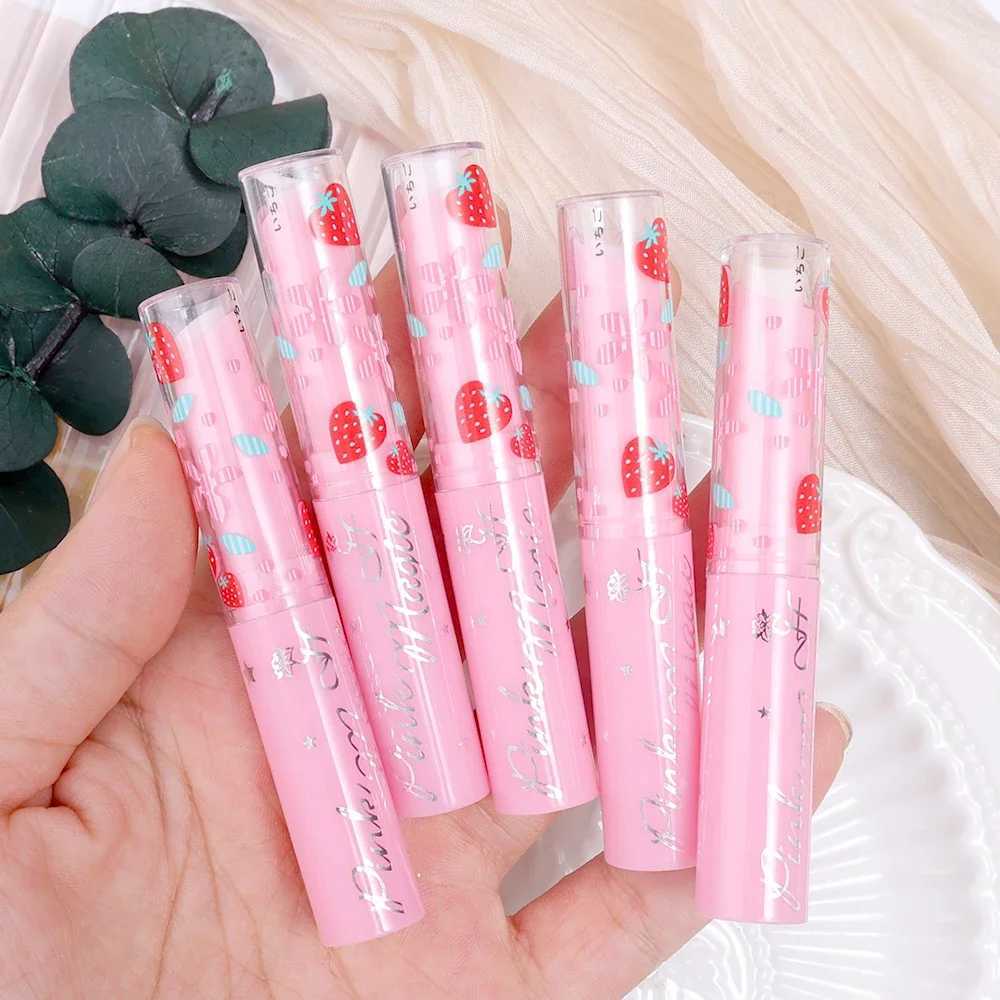 Natural Pink lipstick Temperature Change Color Strawberry lipstick Lasting Moisturizing Anti drying Reduces Lipliner Lip GlossW241223