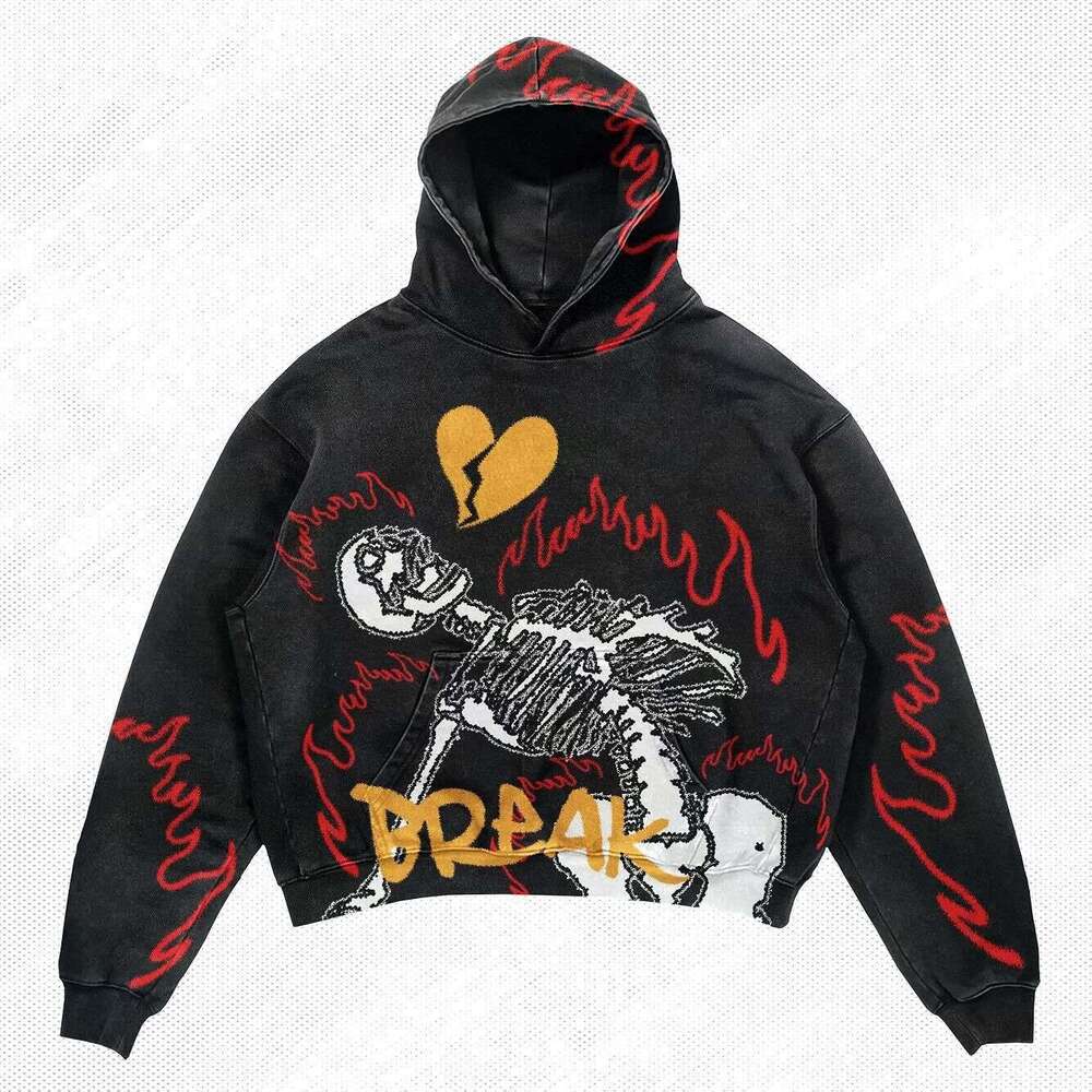 2023 New trendy men's 3D digital printed polyester fabric hoodie pullover jacket