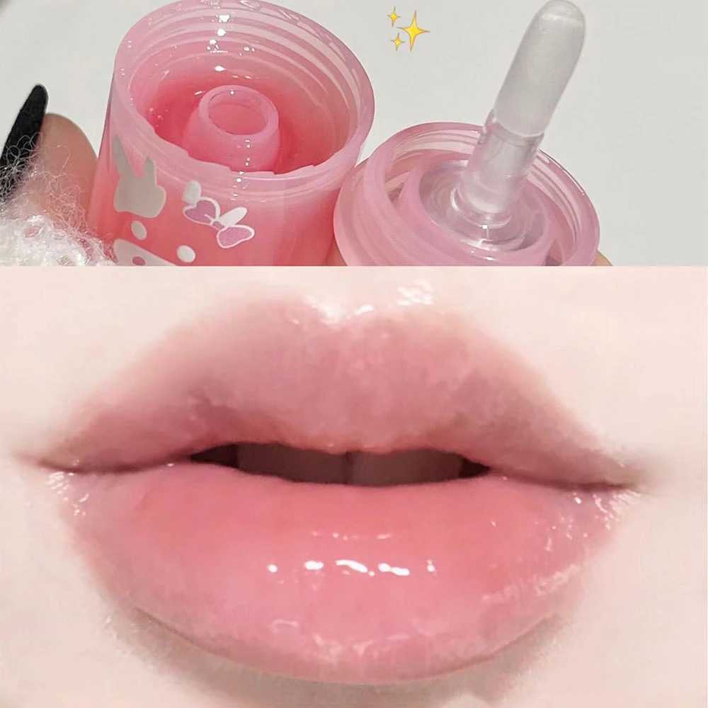 Clear Lip Jelly Cute Bucket Lip Balm Moisturizing Glass Lip Glaze NoSticky Sexy Gloss Oil Korean Fashion Makeups Lips Care CreamXJ241223