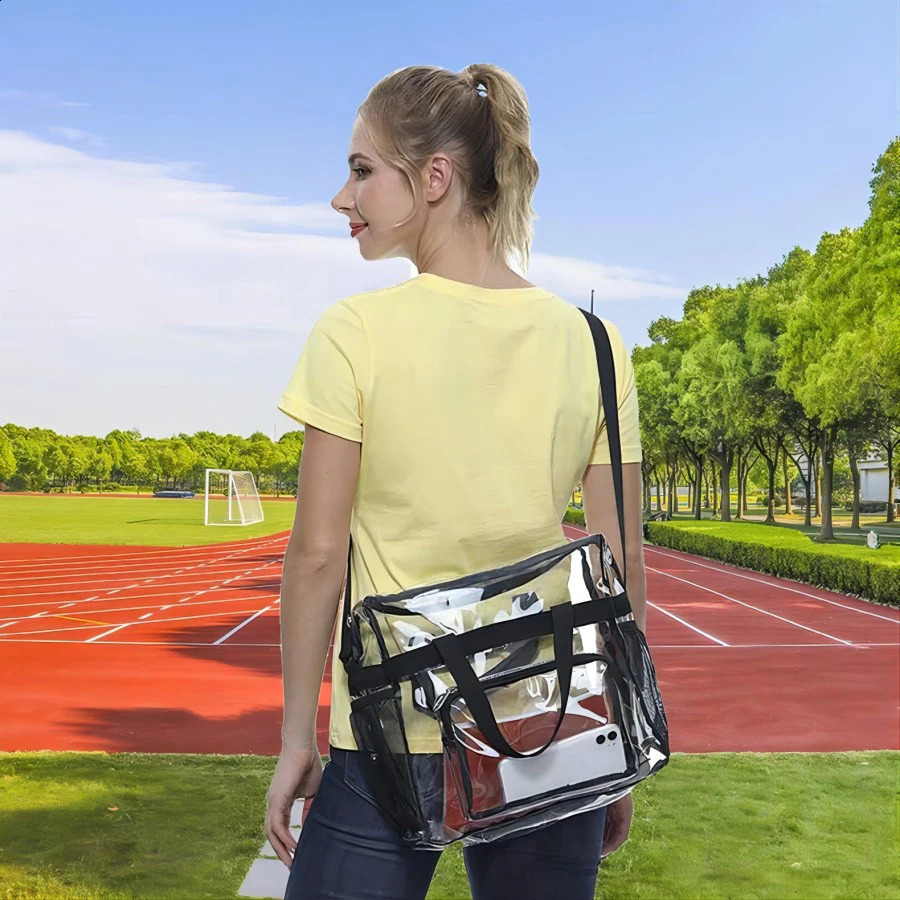 Large Capacity Transparent Tote Travel Bag Transparent Lunch Bag for Men and Women Suitable for Work Travel Holiday Sports 241223