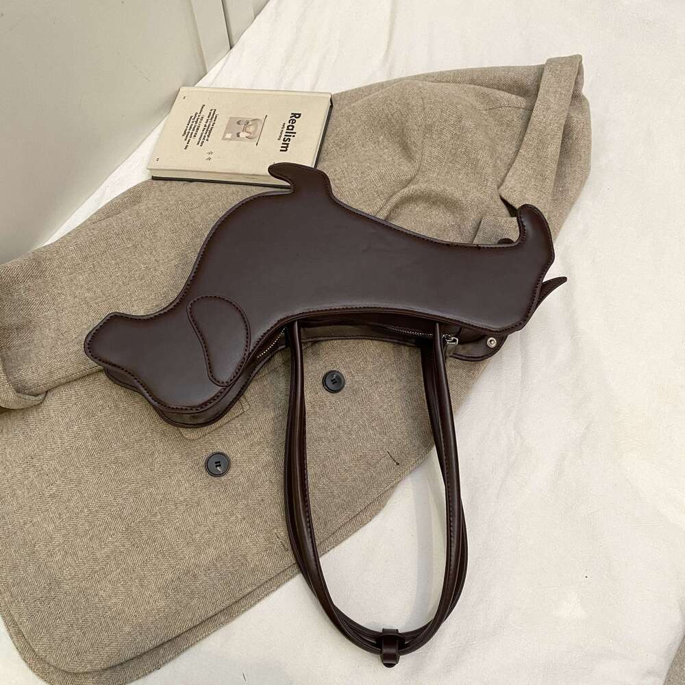 Women's Bags Handbag INS Three-Dimensional Dahund Shoulder Pu Fabric Retro Handbag Korean Minority Design Underarm Bag
