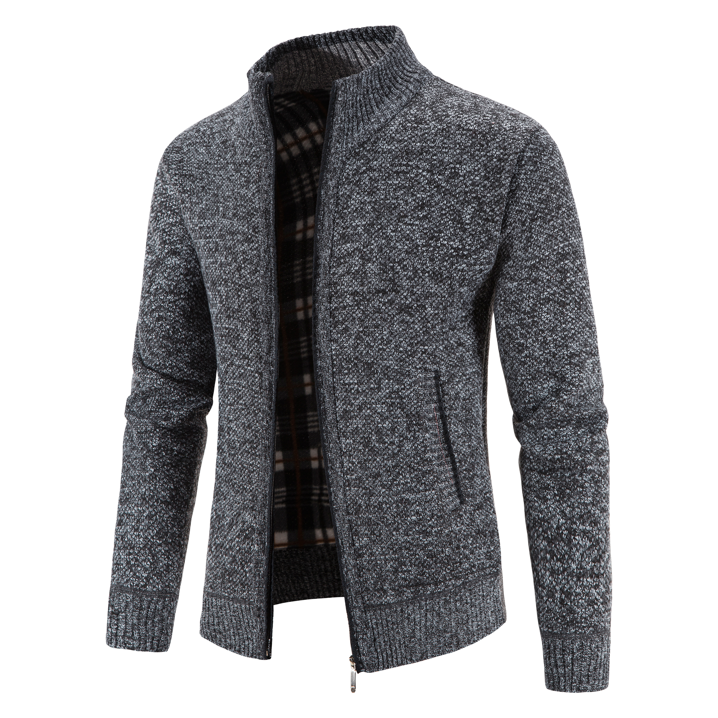 Men Sweater Jacket Winter Autumn Cold Coat Fleece Zipper Cardigan Soft Jumpers Turtleneck Warm Y2K High Quality Outerwear