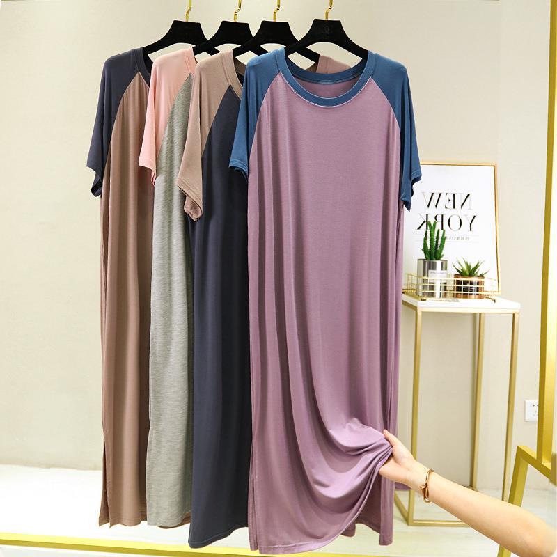 B726-Pure cotton pajamas autumn women's pure cotton brushed plush cloth combed cotton loose long sleeve spring and autumn home clothes suit