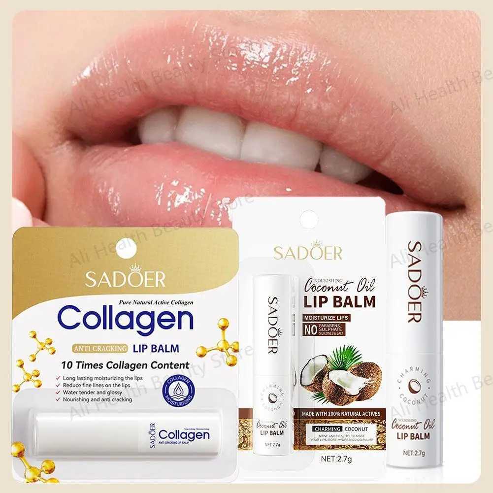 Coconut Lip Balm Lasting Nourishment And Moisture For Men And Women Daily Care Collagen Lip Balm Lip Care 2.7gXJ241223