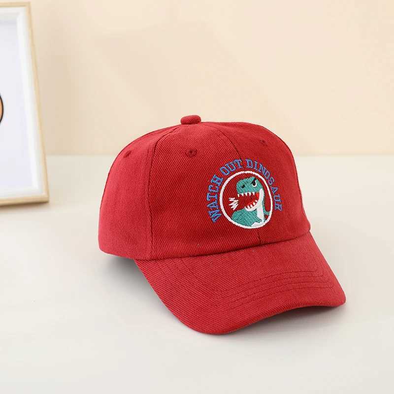 Caps Hats School Boys Baseball 2024 Summer Embroidered Dinosaur Outdoor Childrens Hat 2-8 Year Adjustable Sports Hat H241223