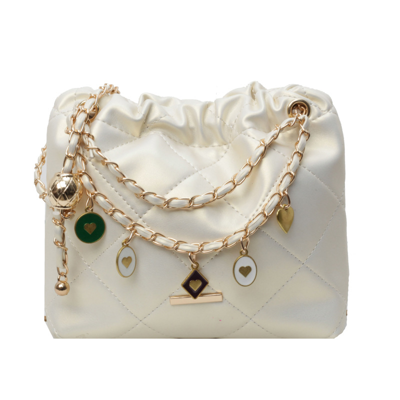 Free shipping new Single Shoulder Bags Women tote Square bag chain Diamond grid water bucket crossbody bag