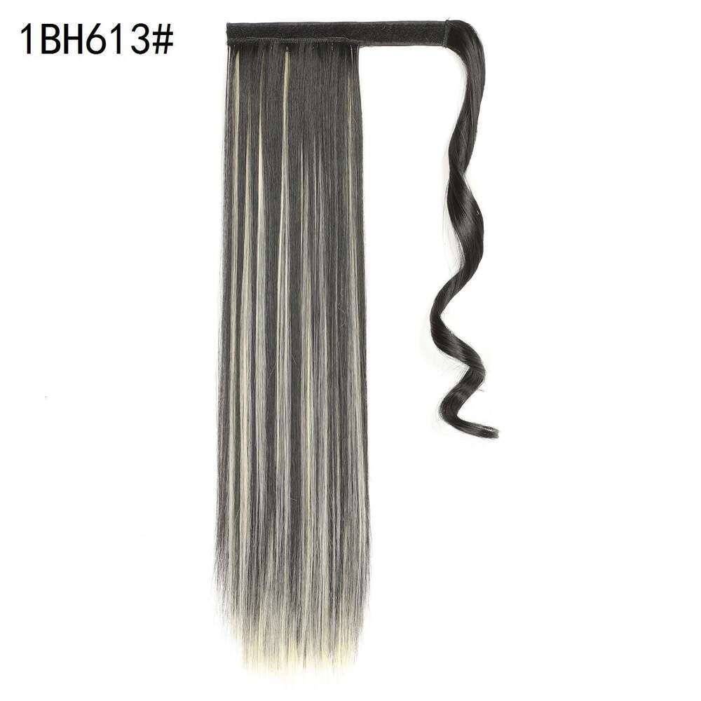 Medium Length Ponytail, Long Straight Hair, Velcro, Synthetic Wig, Ponytail Braid