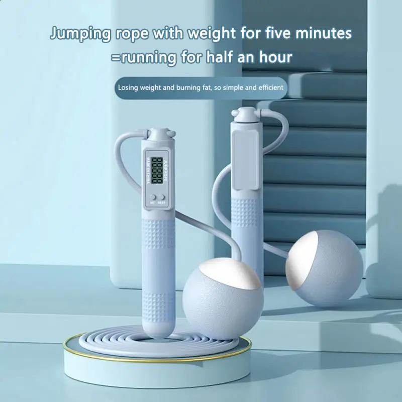 Professional weight bearing wireless skipping rope fitness equipment intelligent counting steel wire cordless skipping rope 241220