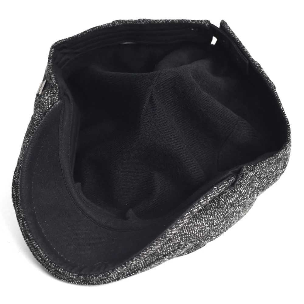 Caps Hats Autumn winter thick and warm news boy hat mens soft beret casual and fashionable detective hat retro driver flat hat H241223