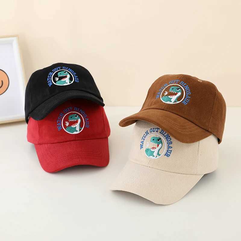 Caps Hats School Boys Baseball 2024 Summer Embroidered Dinosaur Outdoor Childrens Hat 2-8 Year Adjustable Sports Hat H241223
