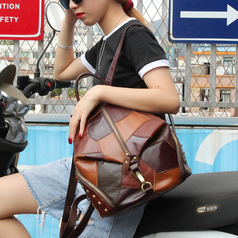 Cobbler Legend Fashion Women's Backpack Vintage Genuine Leather Female Travel Bags Casual Shoulder Bag For Student/Teenage