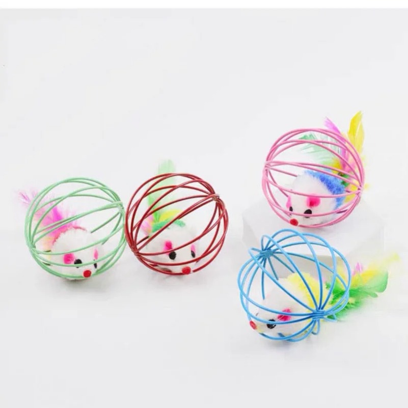 Cat Toy Pet Cat Kitten Playing Mouse Rat Mice Ball Cage Toys Pet Supplies Cat Mouse Toy