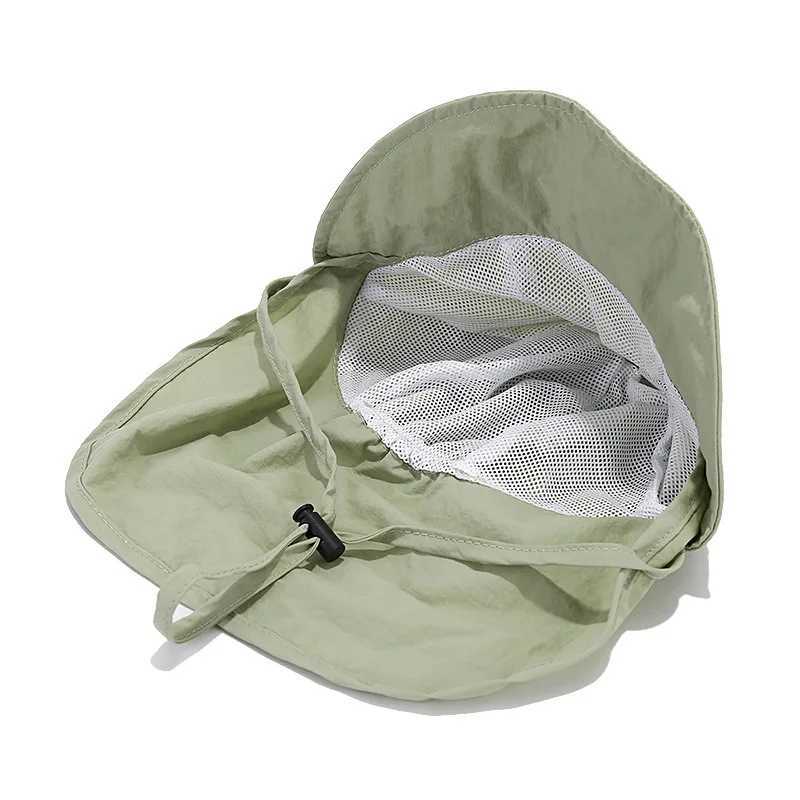 Caps Hats New summer toddler sun hat with Shawl soft Brim quick drying outdoor activity hat suitable for 1-3Y boys and girls beach UV protection hat H