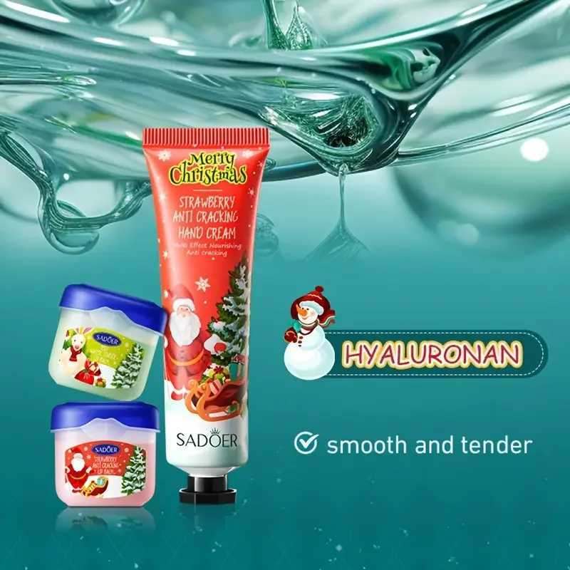 8-piece Christmas moisturizing anti cracking hand cream and lipstick combination set moisturizing moisturizing Christmas giftW241223