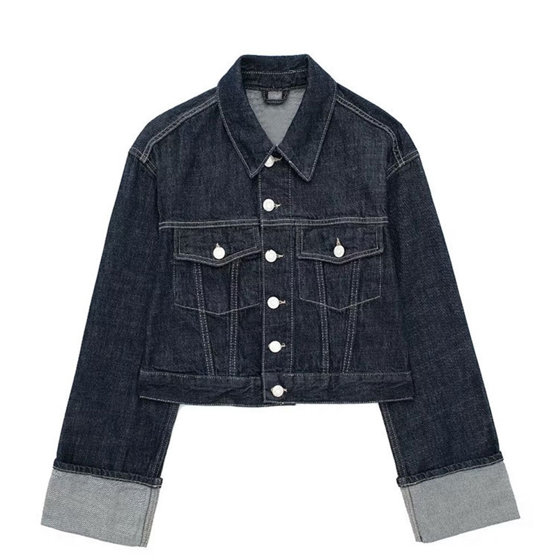 TRAFZA Women Vintage Denim Jacket Pant Sets Single Breasted Lapel Long Sleeve Coat Wide Leg Trousers Jeans High Street Outfits y241203
