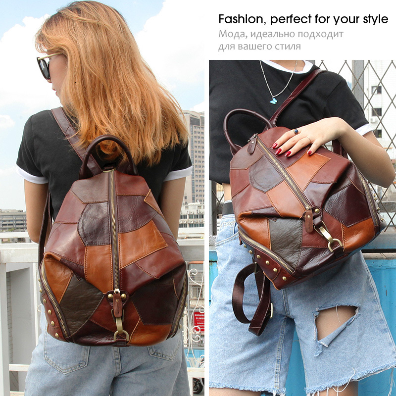 Cobbler Legend Fashion Women's Backpack Vintage Genuine Leather Female Travel Bags Casual Shoulder Bag For Student/Teenage