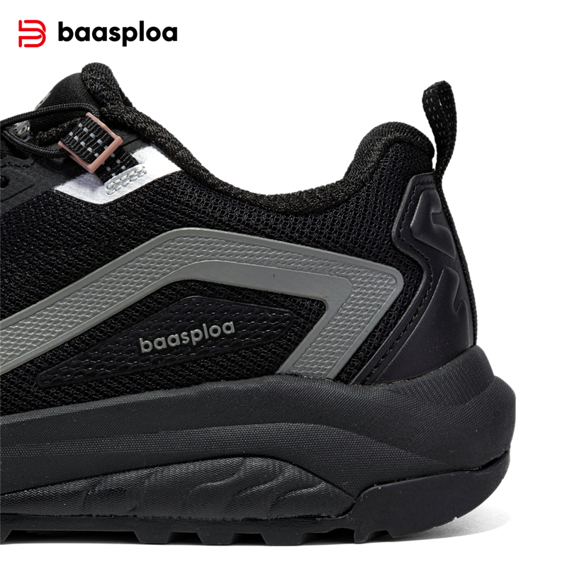 Baasploa Hiking Shoes Men Outdoor Lightweight Breathable Elastic Buckle Sneakers Male Casual Resistant Non Slip Walking Shoes