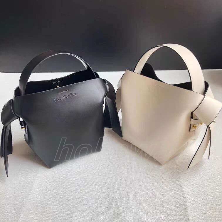 Designer bag ACNE Studios MUSUBI Mini Cowhide Commuting Shoulder Bag Crossbody Handbag Bucket High quality new style Minimalist Luxury Personality