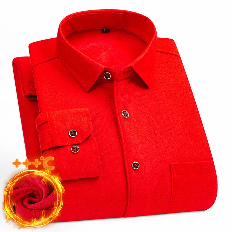 Mens long-sleeved shirt thickened warm 7XL8XL plus size Autumn/Winter casual no-ironing comfortable double-sided fleece top 241223