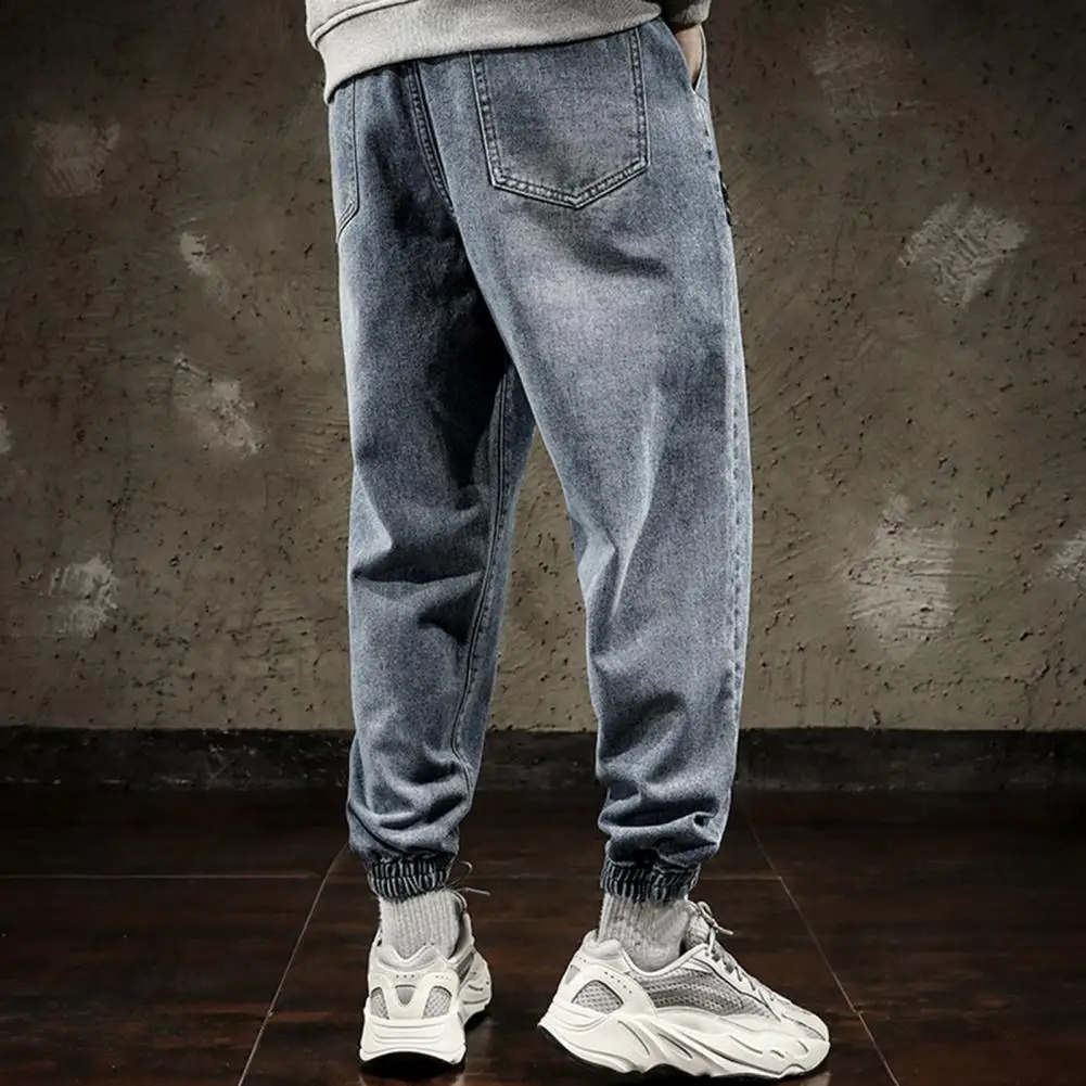 Spring Summer Cotton Jogger Pant Men Pants Harajuku Cargo Jeans Casual Harem Denim Korean Hip Hop Sweatpants Male Trousers 241223