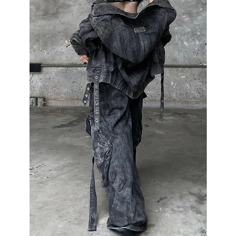 Black Jeans Women American Style Y2k 90S Vintage High Waisted Jean Straight Trouser Streetwear Casual Loose Wide Leg Denim Pants
