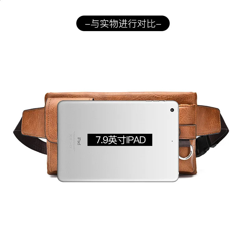 WEIXIER Mens Waist Bag Pu Leather Male Fanny Pack Male Shoulder Chest Bags for Phone Travel Man Belt Pouch Banana Bum Bags 241223