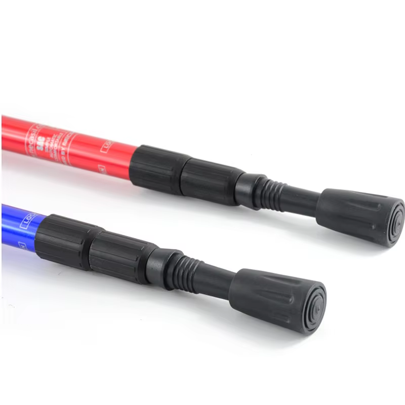 Outdoor Alpenstock Climbing Stick 4 Section Aluminum Telescopic Walking Stick Cane