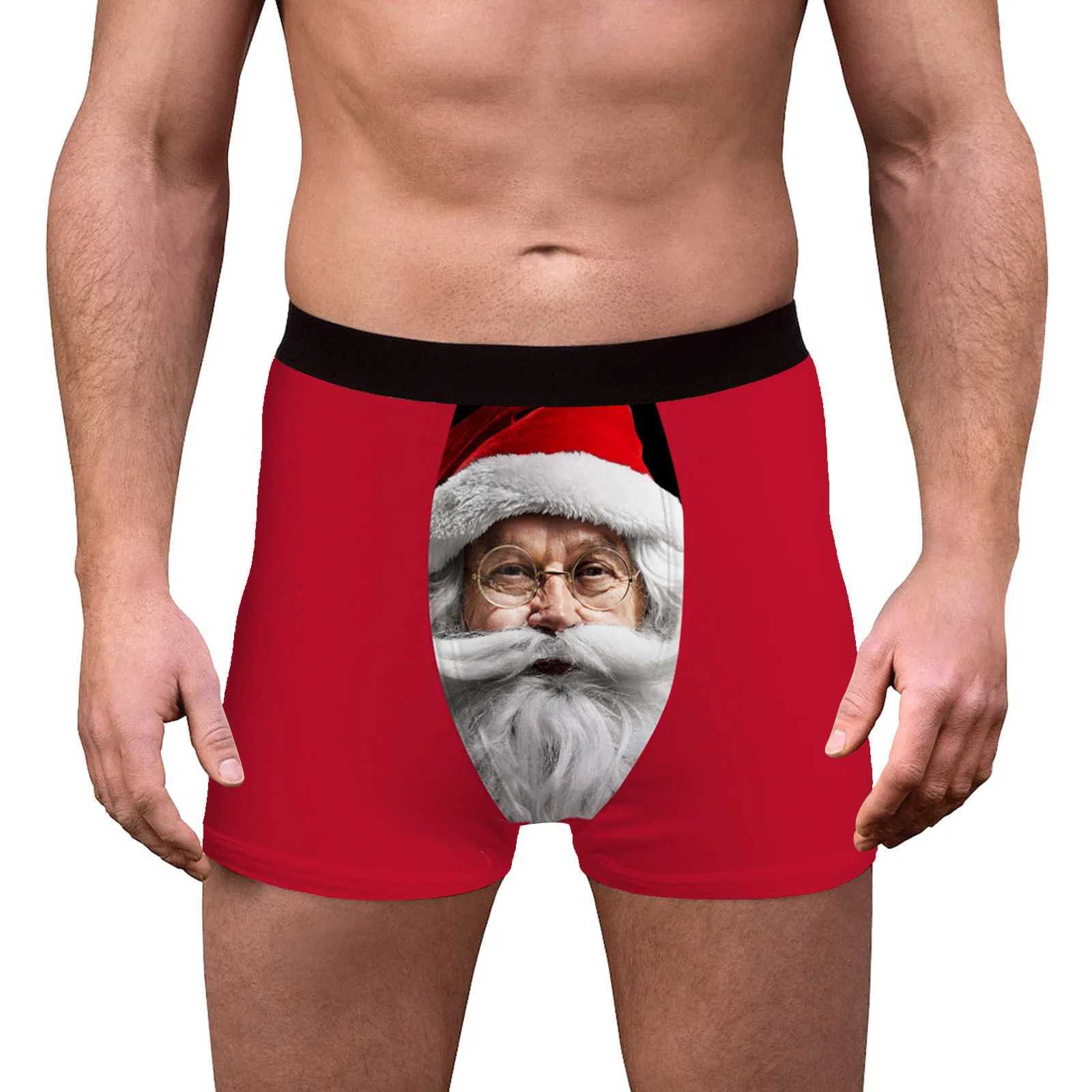 Funny Christmas Shorts Boxer Men 3D Deer Printed Breathable Seamless Boyshort Fashion Sexy Underwear Mens Box Slices W241223