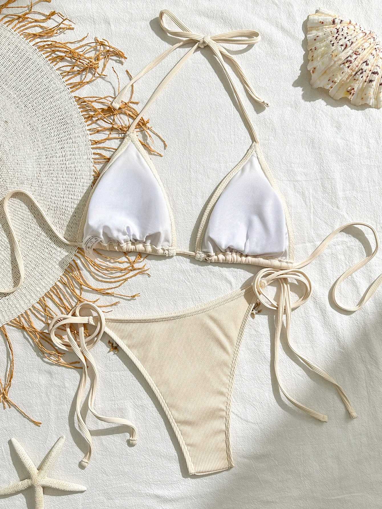 Peachtan thong bikini women push up beach swimwear 2 piece swimsuit 2024 women bikini bathing suit summer women beachwearXJ241223