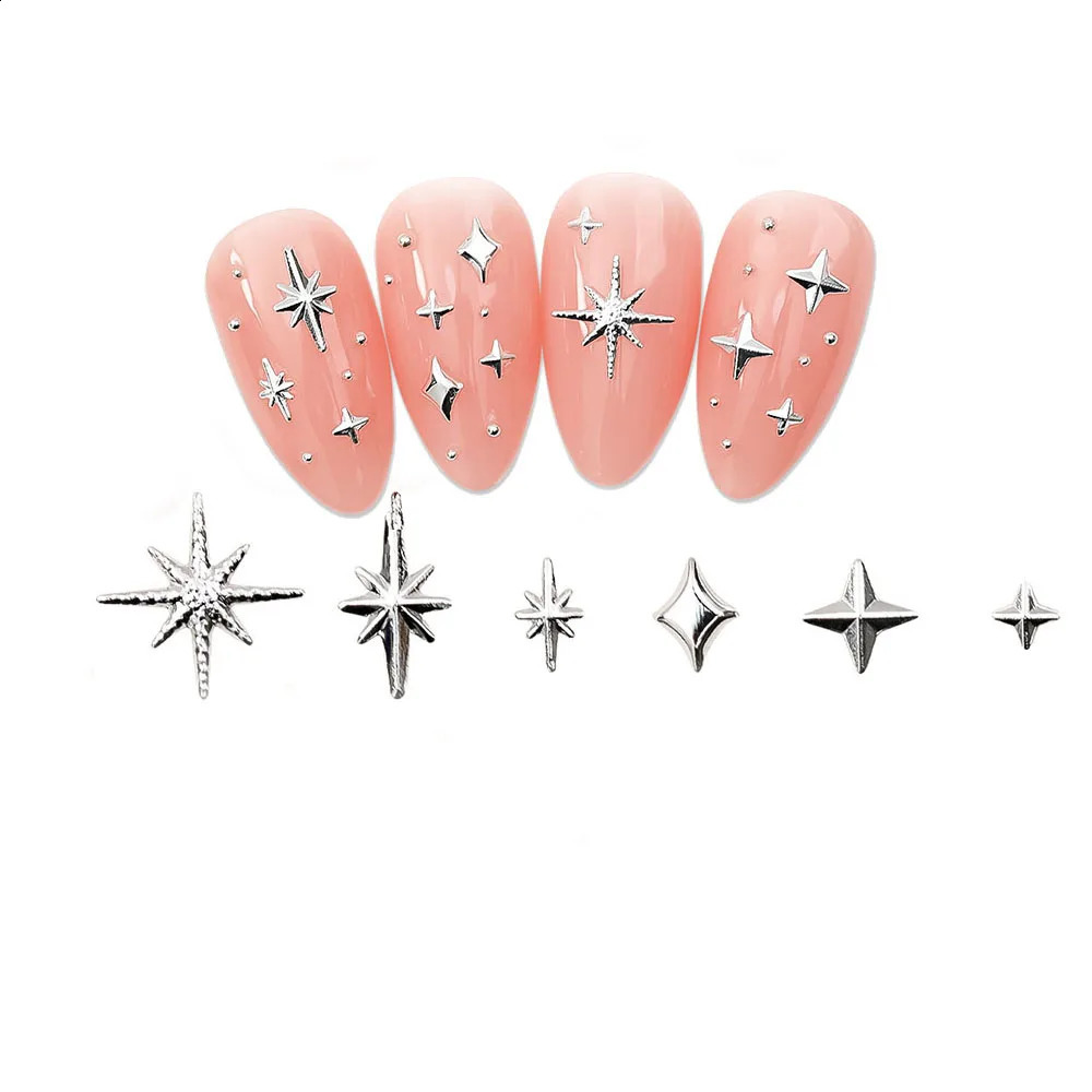 100pcs Random Mix Nail Rivet Studs GoldSilver Stars Light Nail Art Charms Asterism Starlight Accessories Manicure Supplies 241223